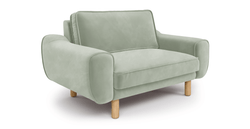 Klem Loveseat Silindir Ahşap Ayak - Kadife