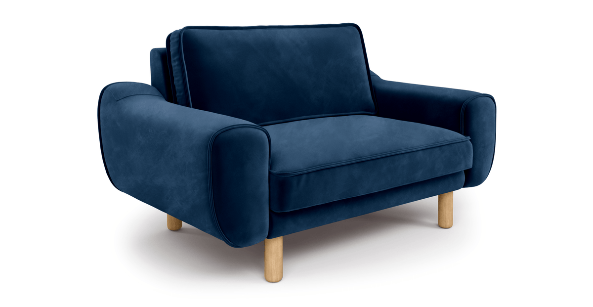 Klem Loveseat Silindir Ahşap Ayak - Kadife