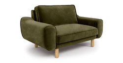 Klem Loveseat Silindir Ahşap Ayak - Kadife