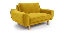 Klem Loveseat Silindir Ahşap Ayak - Kadife