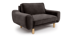 Klem Loveseat Silindir Ahşap Ayak - Kadife