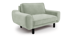 Klem Loveseat Silindir Ahşap Ayak - Kadife