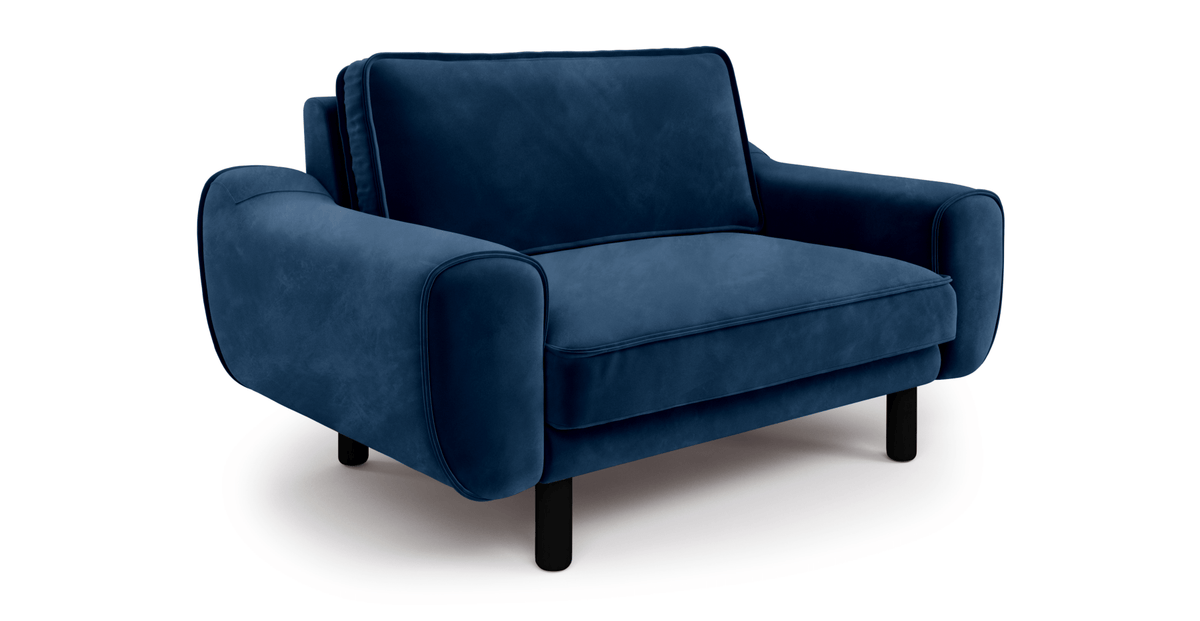 Klem Loveseat Silindir Ahşap Ayak - Kadife