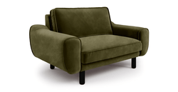 Klem Loveseat Silindir Ahşap Ayak - Kadife