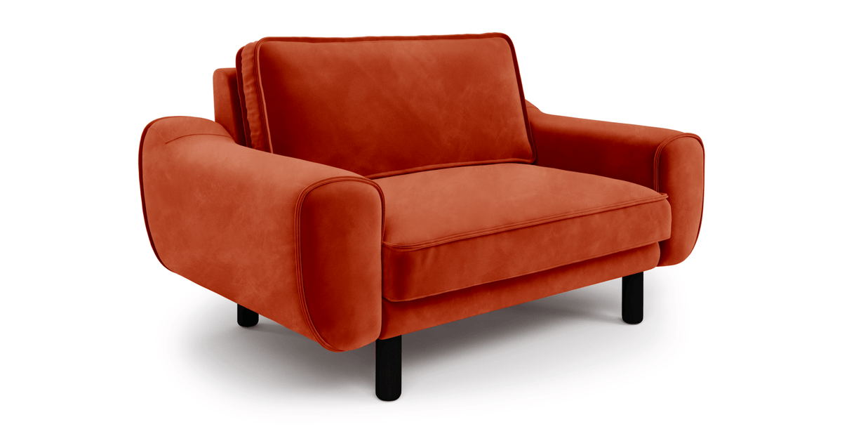 Klem Loveseat Silindir Ahşap Ayak - Kadife