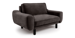 Klem Loveseat Silindir Ahşap Ayak - Kadife