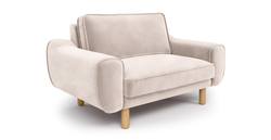 Klem Loveseat Silindir Ahşap Ayak - Kadife