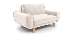 Klem Loveseat Silindir Ahşap Ayak - Kadife
