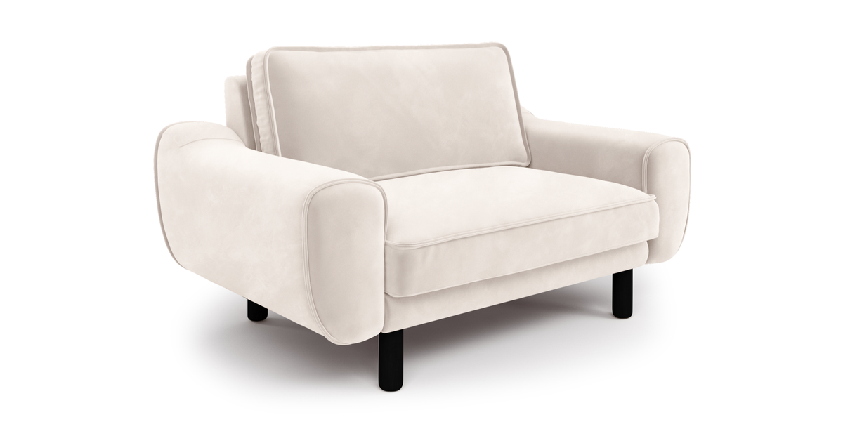 Klem Loveseat Silindir Ahşap Ayak - Kadife