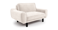 Klem Loveseat Silindir Ahşap Ayak - Kadife