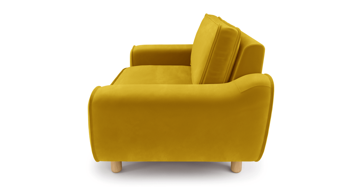 Klem Loveseat Silindir Ahşap Ayak - Kadife