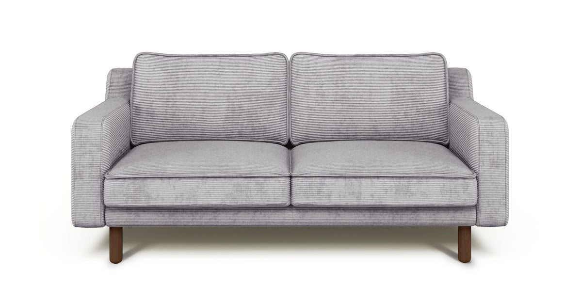 Klem Slim İkili Koltuk Silindir Ahşap Ayak - Fitilli Kadife