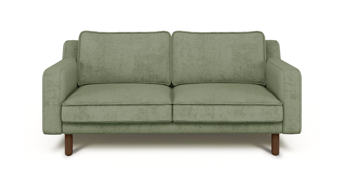 Klem Slim İkili Koltuk Silindir Ahşap Ayak - Fitilli Kadife