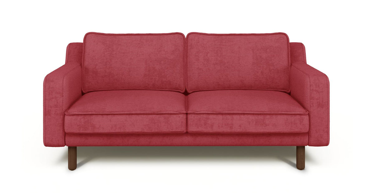 Klem Slim İkili Koltuk Silindir Ahşap Ayak - Fitilli Kadife