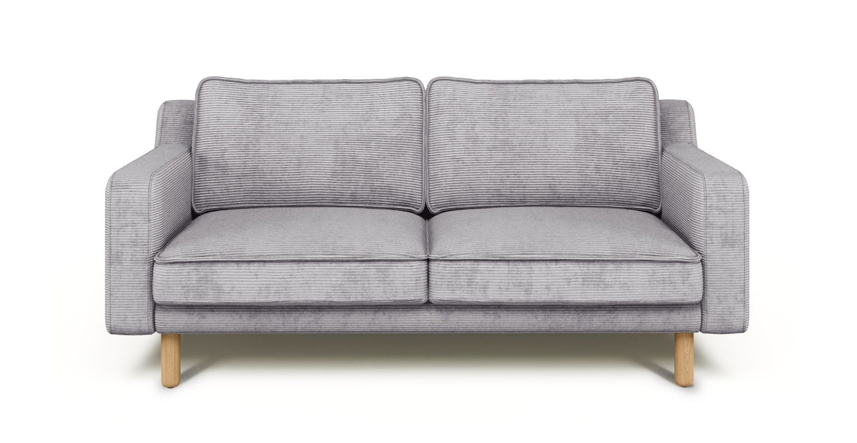 Klem Slim İkili Koltuk Silindir Ahşap Ayak - Fitilli Kadife