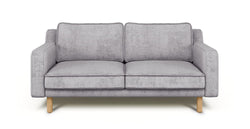 Klem Slim İkili Koltuk Silindir Ahşap Ayak - Fitilli Kadife