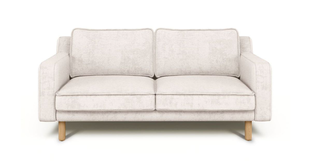 Klem Slim İkili Koltuk Silindir Ahşap Ayak - Fitilli Kadife