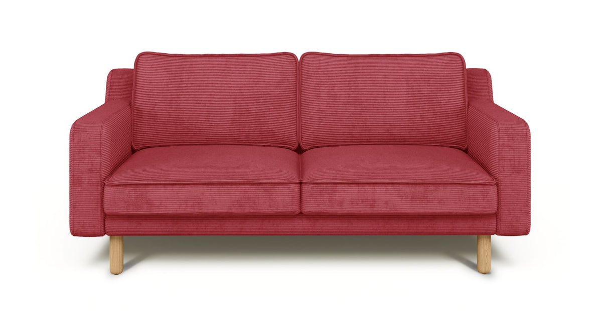 Klem Slim İkili Koltuk Silindir Ahşap Ayak - Fitilli Kadife