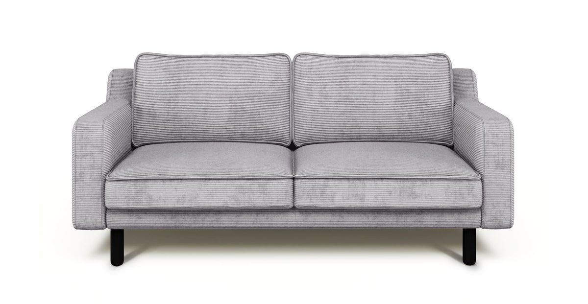 Klem Slim İkili Koltuk Silindir Ahşap Ayak - Fitilli Kadife