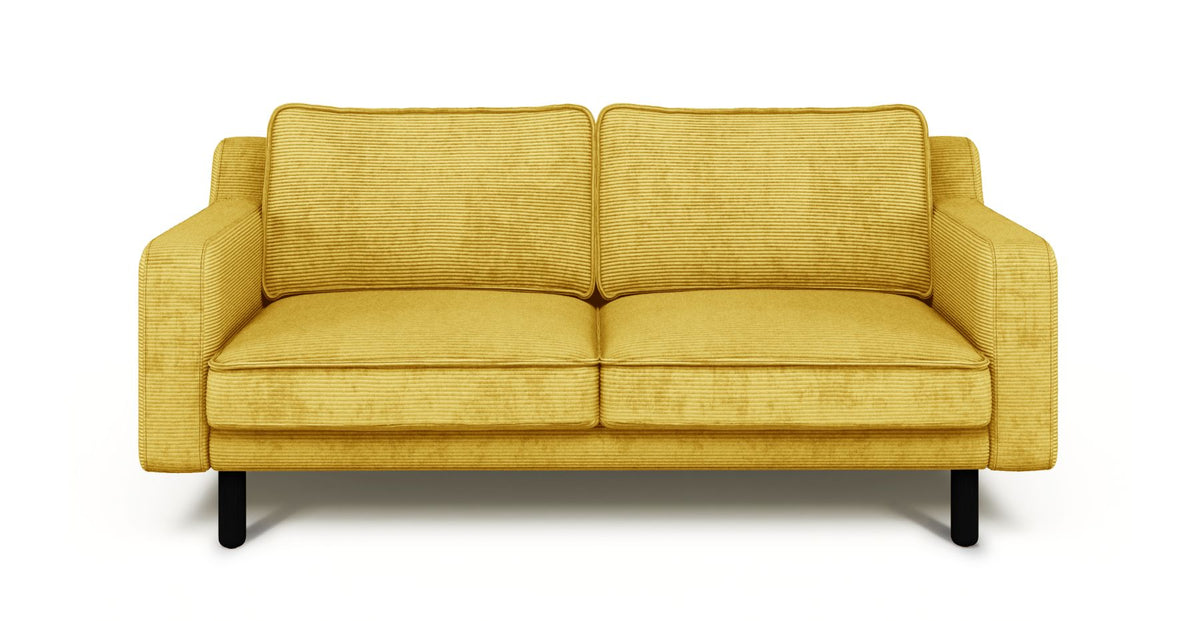 Klem Slim İkili Koltuk Silindir Ahşap Ayak - Fitilli Kadife