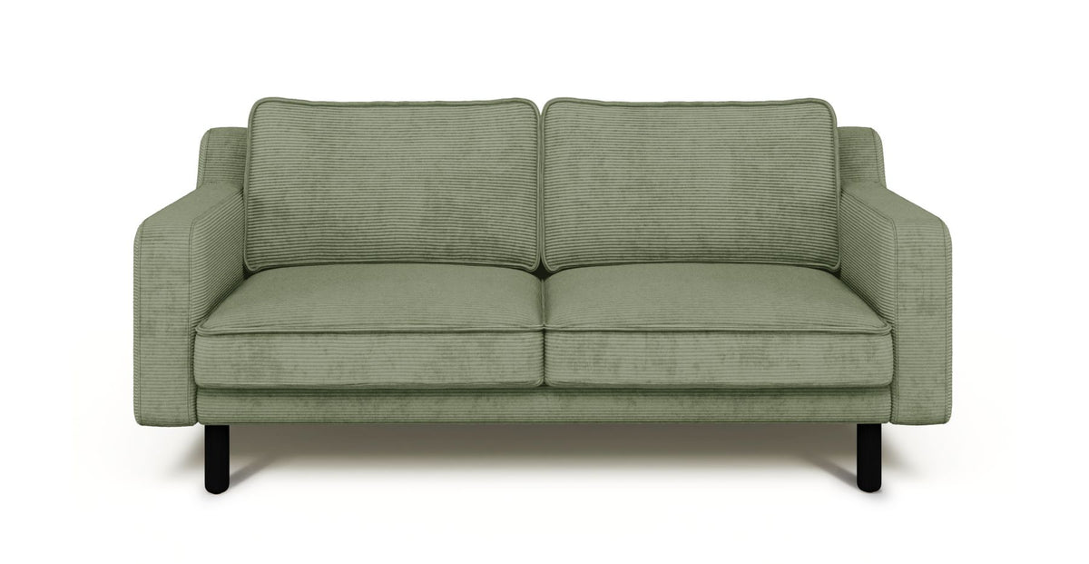 Klem Slim İkili Koltuk Silindir Ahşap Ayak - Fitilli Kadife