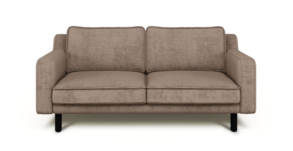 Klem Slim İkili Koltuk Silindir Ahşap Ayak - Fitilli Kadife