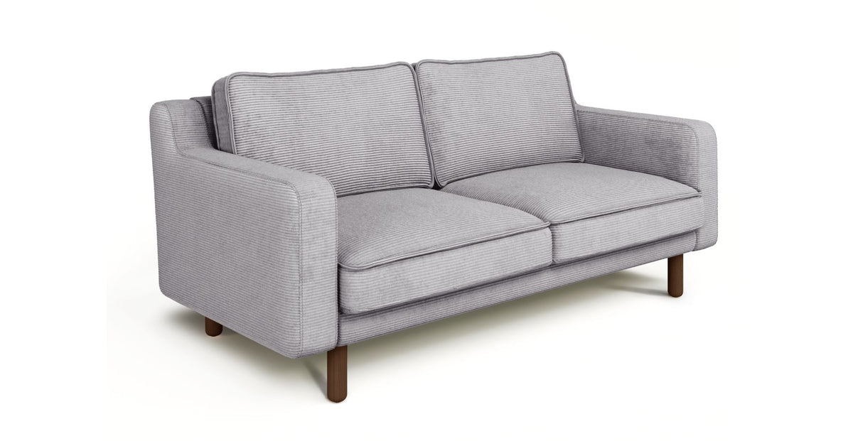 Klem Slim İkili Koltuk Silindir Ahşap Ayak - Fitilli Kadife