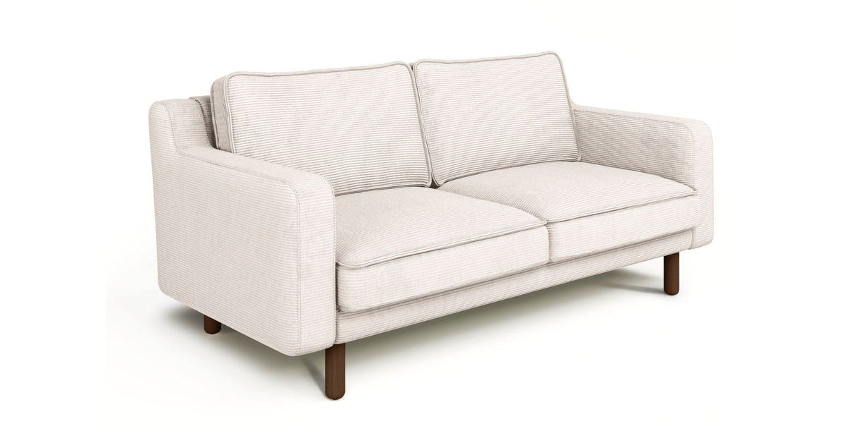 Klem Slim İkili Koltuk Silindir Ahşap Ayak - Fitilli Kadife