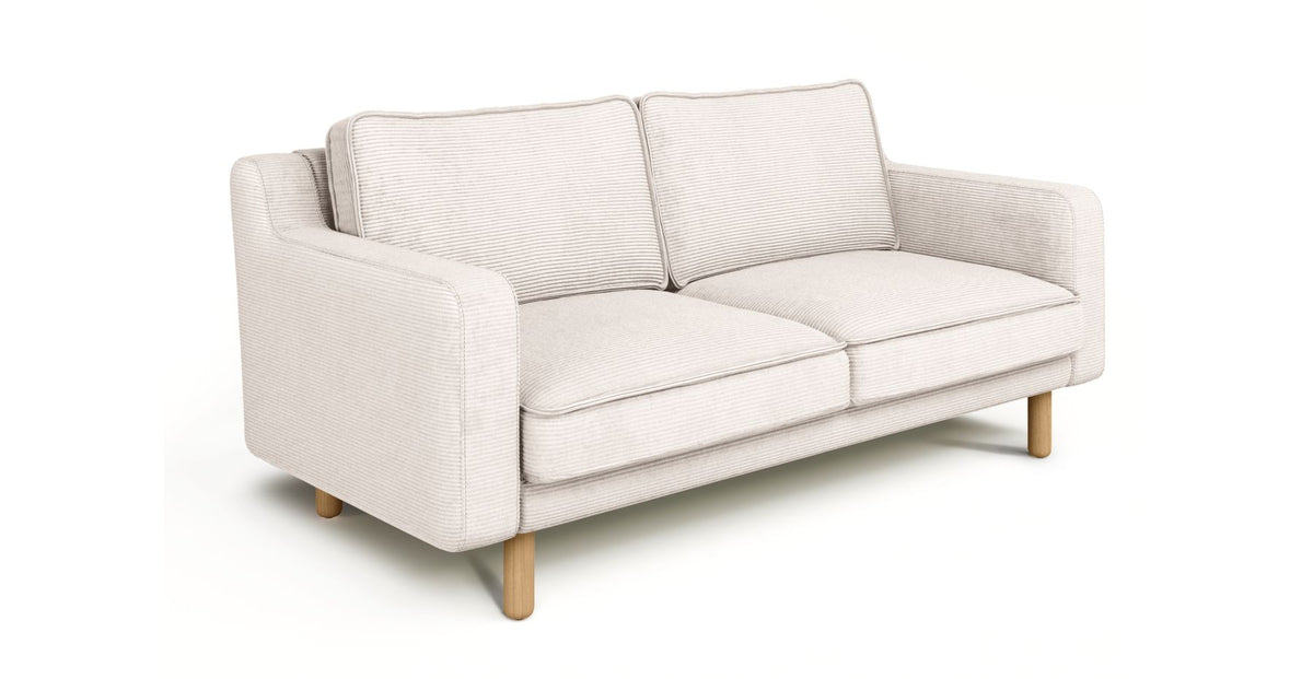 Klem Slim İkili Koltuk Silindir Ahşap Ayak - Fitilli Kadife