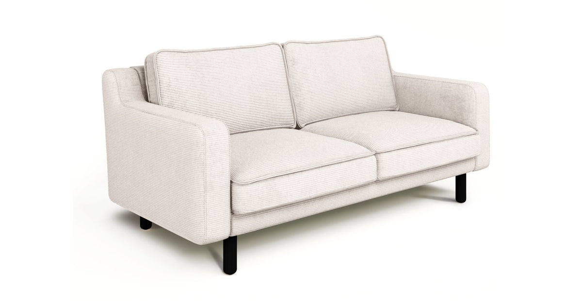 Klem Slim İkili Koltuk Silindir Ahşap Ayak - Fitilli Kadife