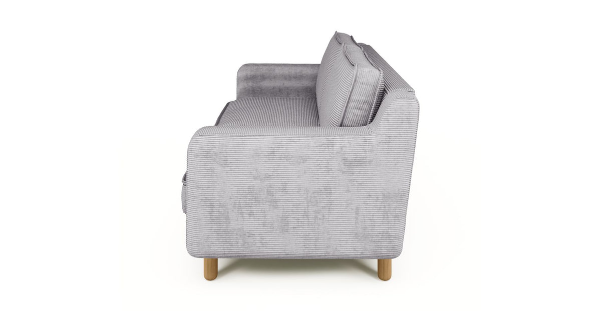 Klem Slim İkili Koltuk Silindir Ahşap Ayak - Fitilli Kadife