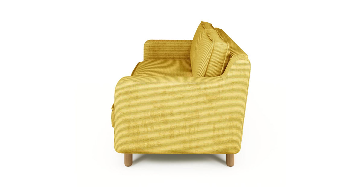 Klem Slim İkili Koltuk Silindir Ahşap Ayak - Fitilli Kadife