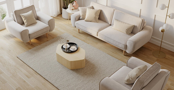 Klem Kadife Ekru Koltuk Takımı - Normod