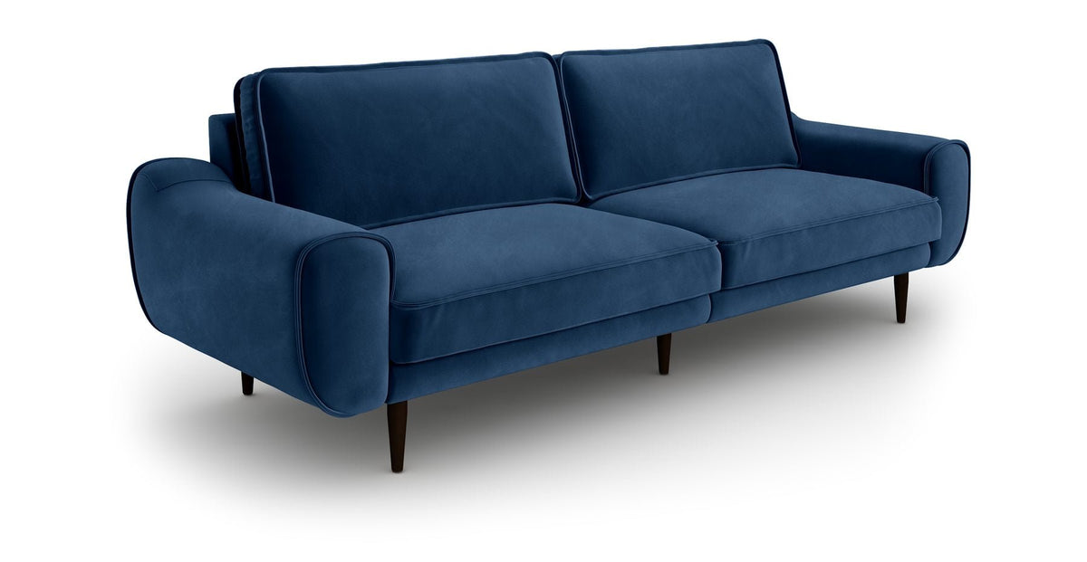 Klem Üçlü Koltuk Large Ahşap Ayak - Kadife