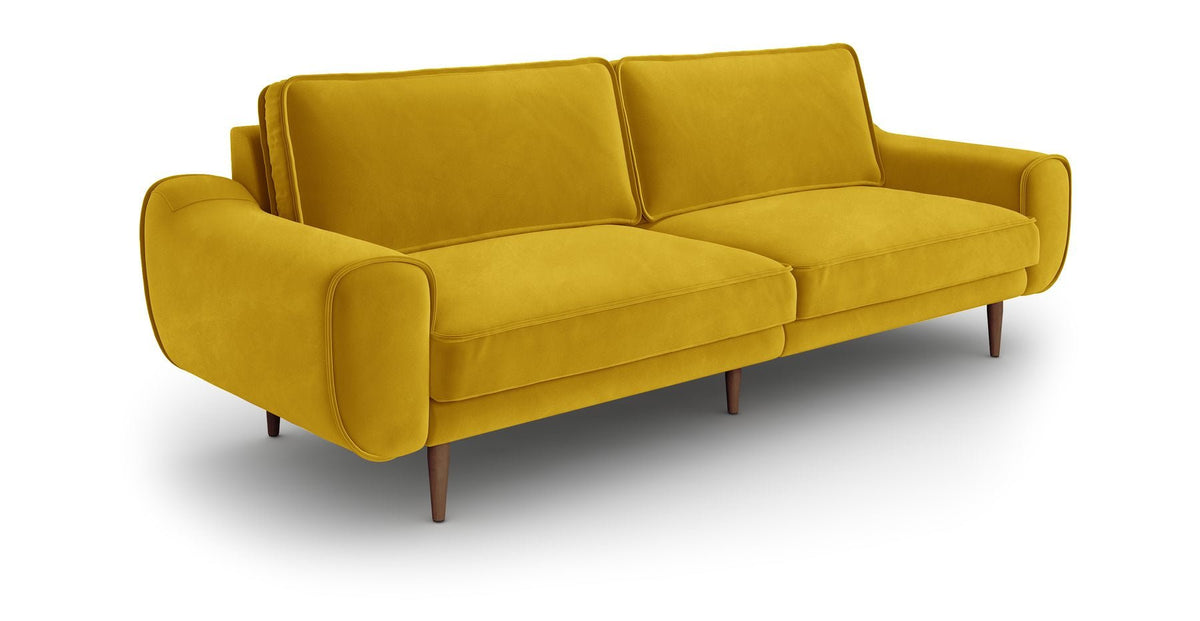 Klem Üçlü Koltuk Large Ahşap Ayak - Kadife