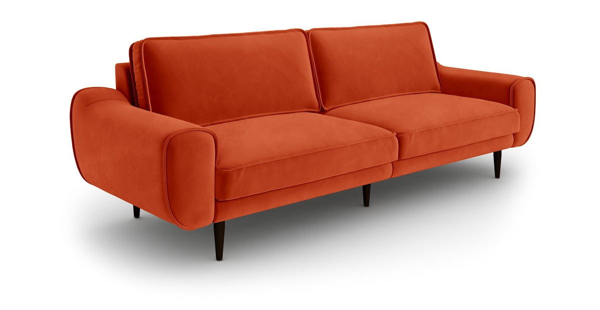 Klem Üçlü Koltuk Large Ahşap Ayak - Kadife