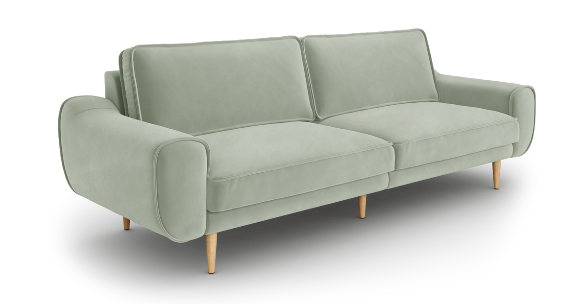 Klem Üçlü Koltuk Large Ahşap Ayak - Kadife