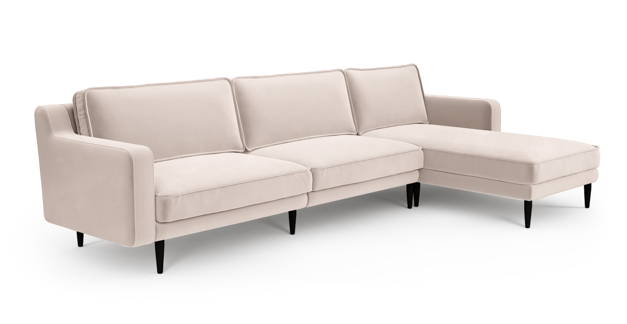 Klem Slim 312 x 171 Köşe Ahşap Ayak - Kadife