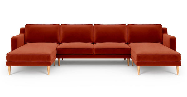 Klem Slim 348 x 171 Köşe Ahşap Ayak - Kadife