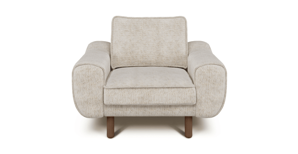 Klem Tekli Koltuk Silindir Ahşap Ayak - Doğal Doku