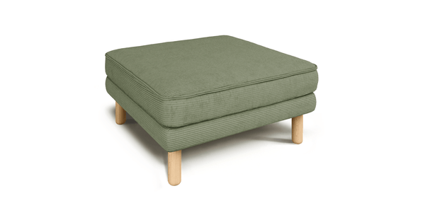 Klem Puf Silindir Ahşap Ayak - Fitilli Kadife