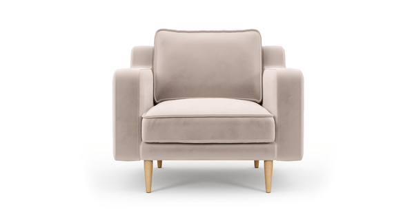 Klem Slim Tekli Koltuk Ahşap Ayak - Kadife