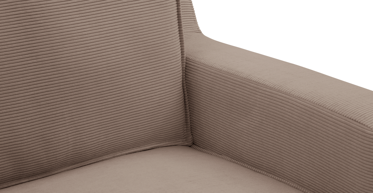 Klem Slim İkili Koltuk Silindir Ahşap Ayak - Fitilli Kadife