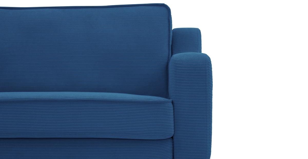 Klem Slim İkili Koltuk Silindir Ahşap Ayak - Fitilli Kadife