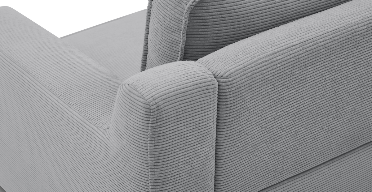 Klem Slim İkili Koltuk Silindir Ahşap Ayak - Fitilli Kadife