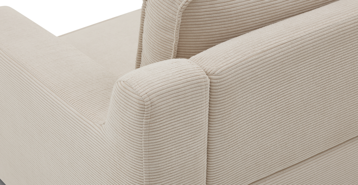 Klem Slim İkili Koltuk Silindir Ahşap Ayak - Fitilli Kadife