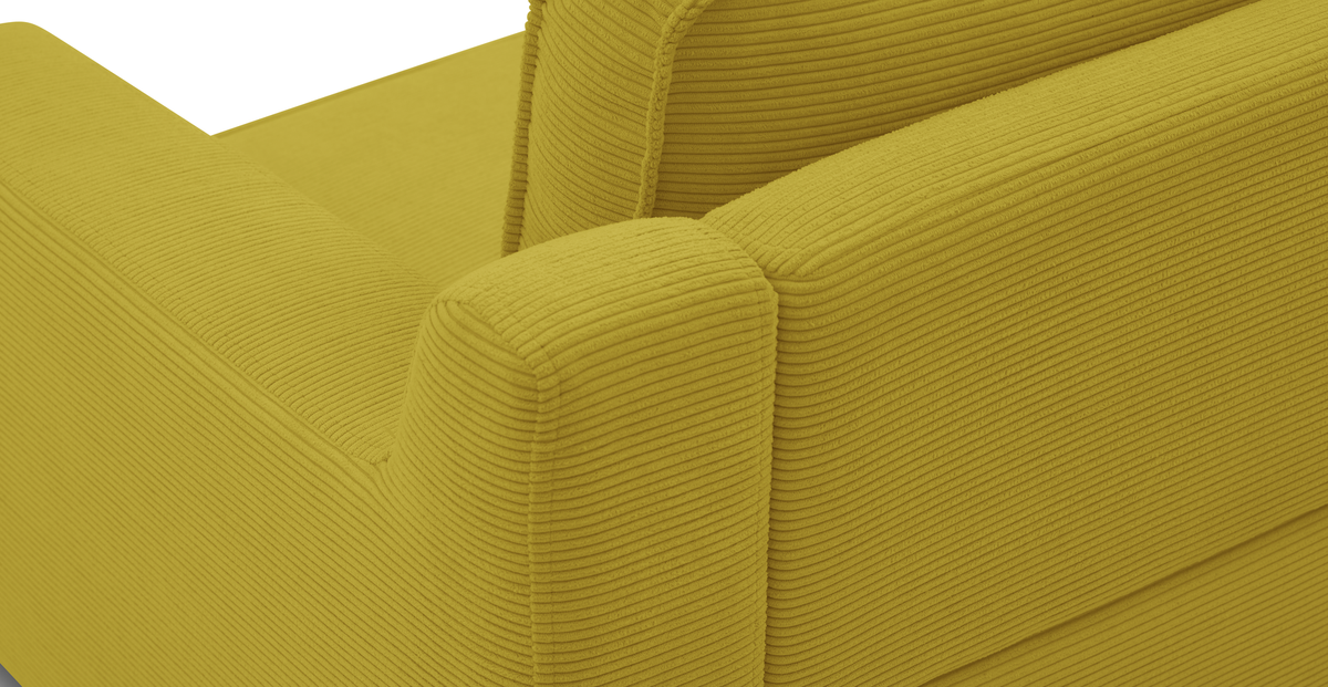 Klem Slim İkili Koltuk Silindir Ahşap Ayak - Fitilli Kadife