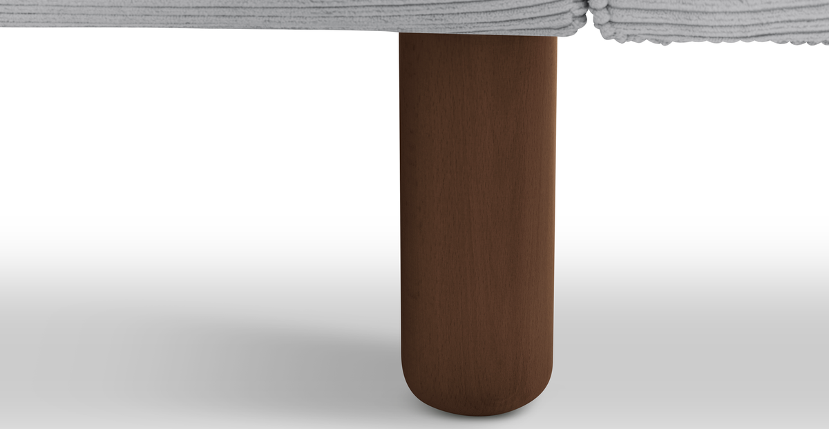 Klem Slim İkili Koltuk Silindir Ahşap Ayak - Fitilli Kadife