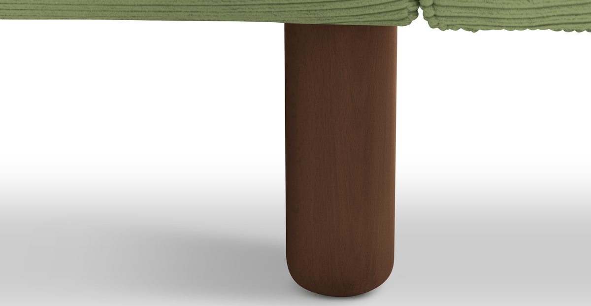 Klem Slim İkili Koltuk Silindir Ahşap Ayak - Fitilli Kadife