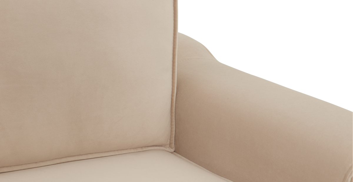 Klem Loveseat Silindir Ahşap Ayak - Kadife